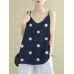 Polka Dot Spaghetti Backless Sleeveless Casual Cami