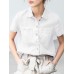 Solid Button Pocket Lapel Short Sleeve Casual Cotton Shirt