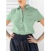 Solid Button Pocket Lapel Short Sleeve Casual Cotton Shirt