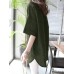 Solid Hollow Pocket V-neck Blouse For Women