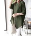 Solid Hollow Pocket V-neck Blouse For Women