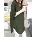 Solid Hollow Pocket V-neck Blouse For Women