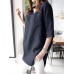 Solid Hollow Pocket V-neck Blouse For Women