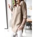 Solid Hollow Pocket V-neck Blouse For Women