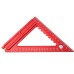 140mm/180mm High-Precision Aluminum Alloy Triangle Ruler Double-Sided Scale with Needle Slider Woodworking Tool