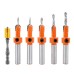2.8-4mm Wood Countersink Drill Bit Set HSS Tungsten Steel 45# Steel Body High Precision Durable Wear Resistant Tapered Drill Bits