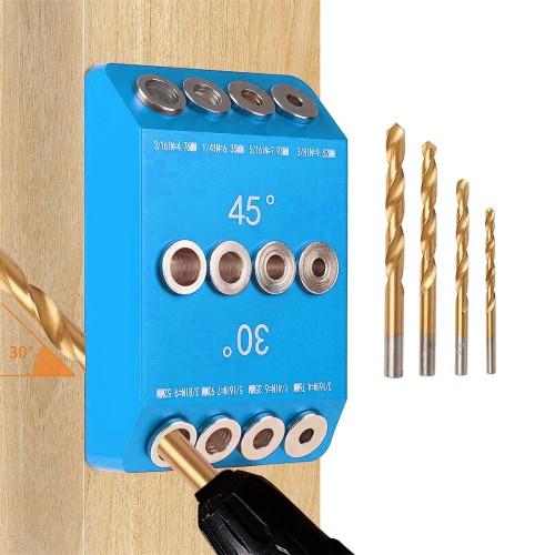 30 45 90 Degree Angle Drill Guide Jig for Cable Railing Lag Screw Kit Wood Post Drilling Degree Angle and Straight Holes