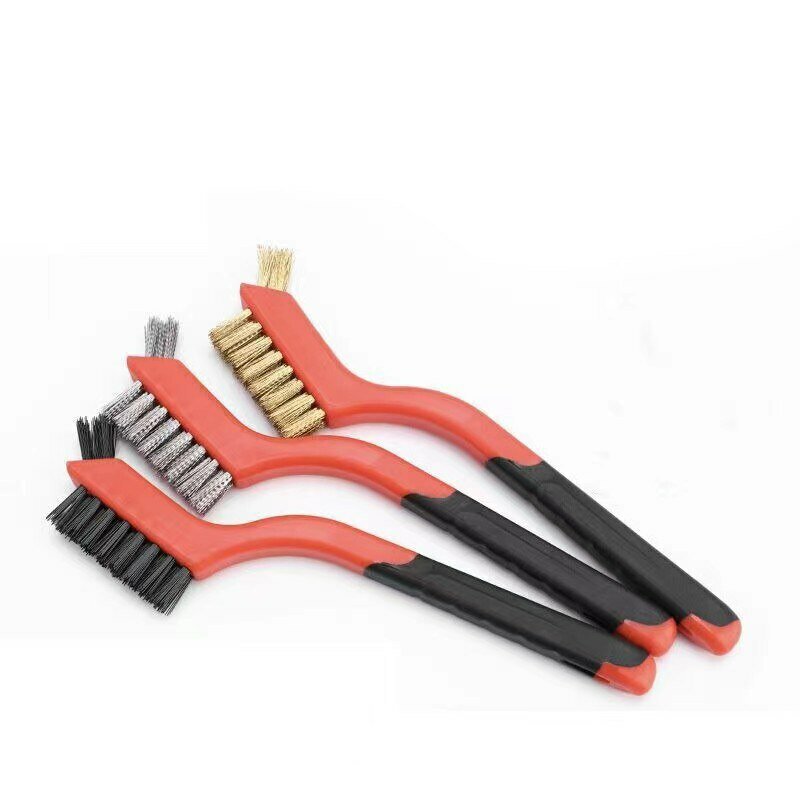 3 Packs Wire Cleaning Brush Stainless Steel/Brass/Nylon Bristles Brush Polishing Rust Remover Kitchen Stove Sink Scrubbing Cleaning Tool