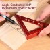 4 Inch Red Aluminum Alloy Triangle Ruler High Precision for Woodworking Carpentry Marking Gauge Angles 90 Degree Measuring Square