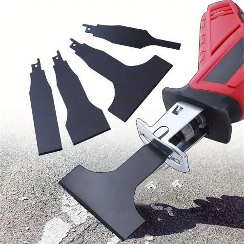 4PCS Reciprocating Saw Shovel Set Electric Saw Blade Tile Mud Cleaning Removal Wall Putty Cleaning Tools Compatible with Most Power Saws