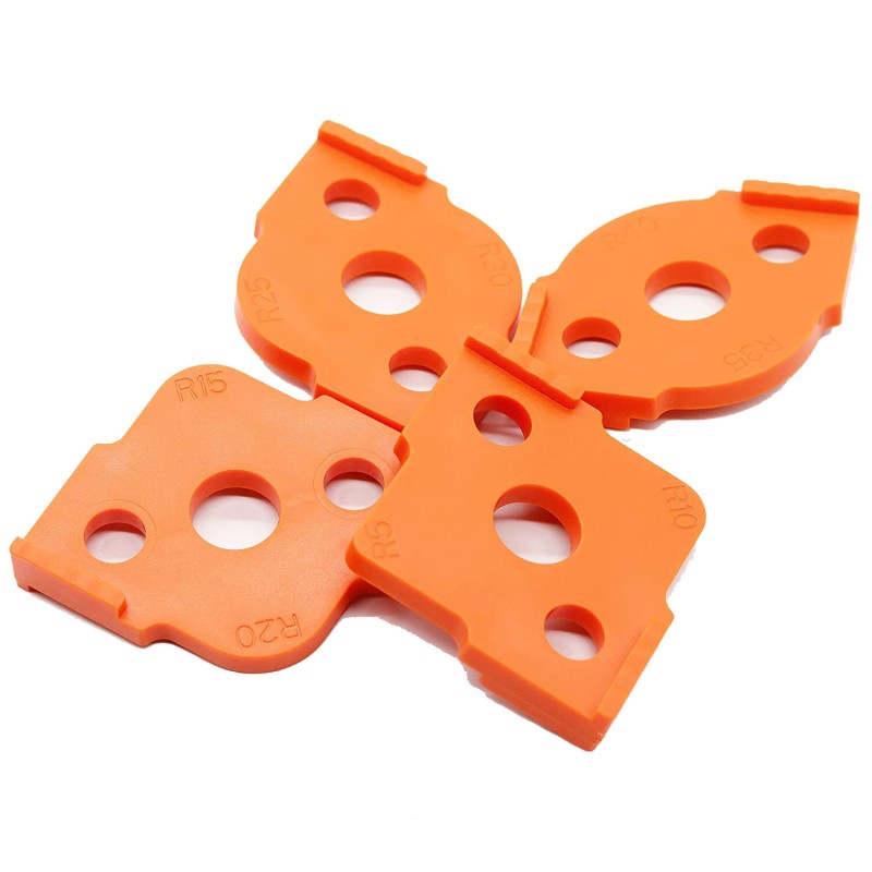 4pcs Woodworking Router Corner Templates Jig R Angle Routing Curved Corner Milling Circular Radian High Hardness ABS Tool