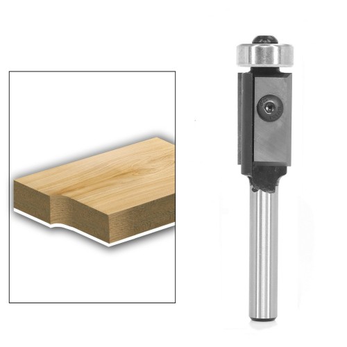 6mm / 1/4 Inch Shank Carbide Insert Flush Trim Router Bit Woodworking Milling Trimming Knife Edge Milling Cutter for Smooth Finishing