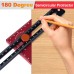 Aluminum T Square Ruler 180 Degree Rotating Marking Gauge Precision Woodworking Measuring Tool with Easy Read Layout Lines
