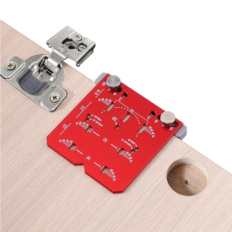 Cabinet Hinge Jig Adjustable Drilling Distance 35mm Drill Guide Concealed Hinge Jig Fits 45mm & 48mm Two-hole Distance Hinges Precision Cabinet Hardware jig Hand Tools