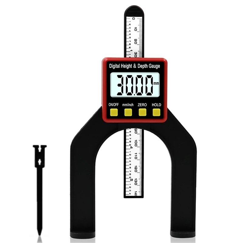 Digital Depth Gauge LCD Height Gauges Calipers With Magnetic Feet For Router Tables Woodworking Measuring Tools