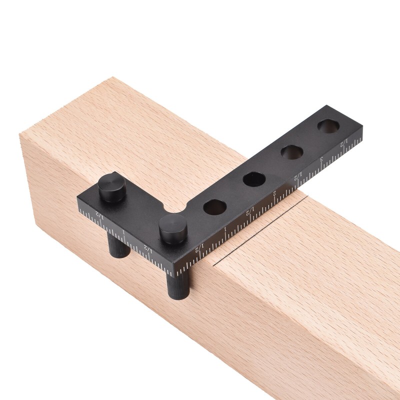 Durable Aluminum Alloy Square Ruler POM Woodworking Height Ruler with 90 Degree Angle Metric Imperial Scale Line Scriber Center Finder Ideal for Precision Woodworking Projects