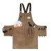 Extra large Style Apron Thick Canvas Suitable for Woodworkers Electricians Gardeners Black/Camel Durable Protective Workwear