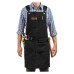 Extra large Style Apron Thick Canvas Suitable for Woodworkers Electricians Gardeners Black/Camel Durable Protective Workwear