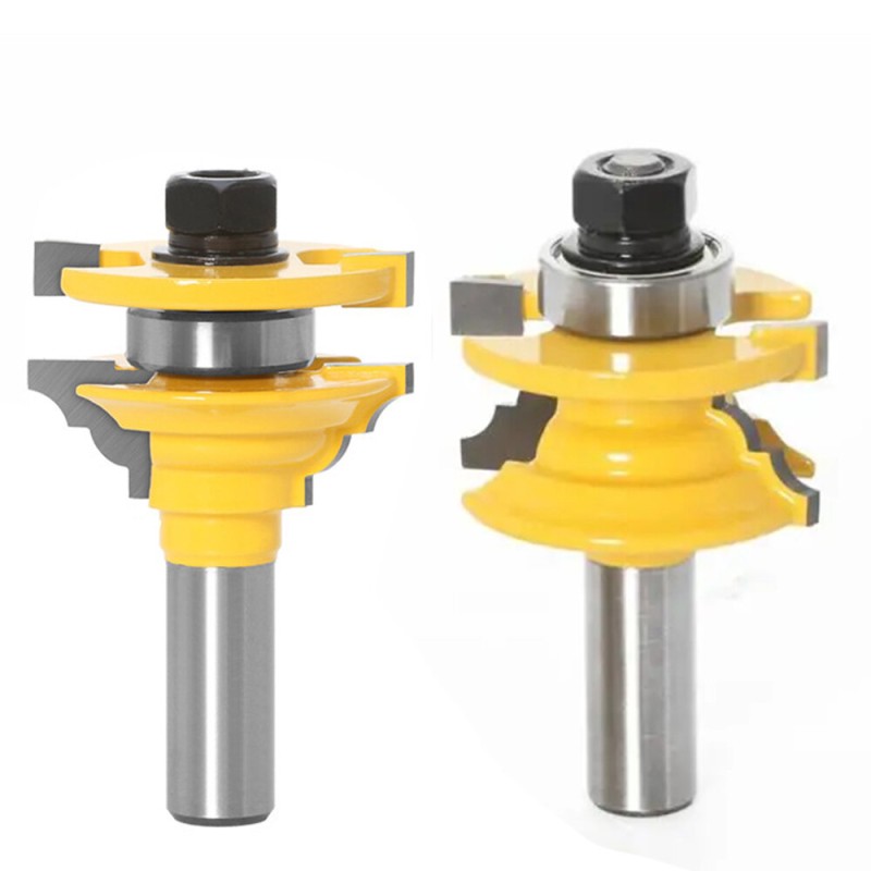 LAVIE 1/2" 12mm Shank Milling Cutters Woodwork Door Round Corner Rail & Stile Tenon Router Bits For Wood Woodworking Tools
