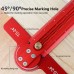 Professional Aluminum Alloy Woodworking Ruler with 0-90° Angle Marking Versatile Line Drawing Precise Measurement Imperial System