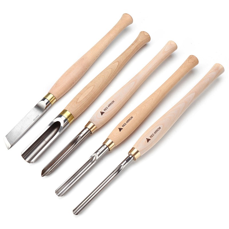 RED ARROW HSS Wood Turning Tool Skew Bowl Roughing Gouge Woodworking Lathe Turning Tool
