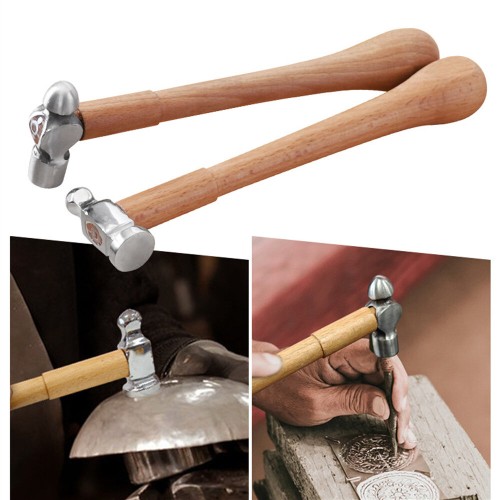 RUITOOL Portable Multifunctional Mini Handmade Hammer High Carbon Steel Head Wooden Handle Suitable for Jewelry Plating and Household Use