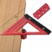 Woodworking Triangle Ruler Hole Angle Ruler Aluminum Alloy Corner Ruler Measuring Layout Tool