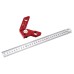 YX-3 300mm Woodworking Square Center Scriber Center Finder 45 90 Degrees Angle Line Scriber Marking Tools Metric Inch Ruler