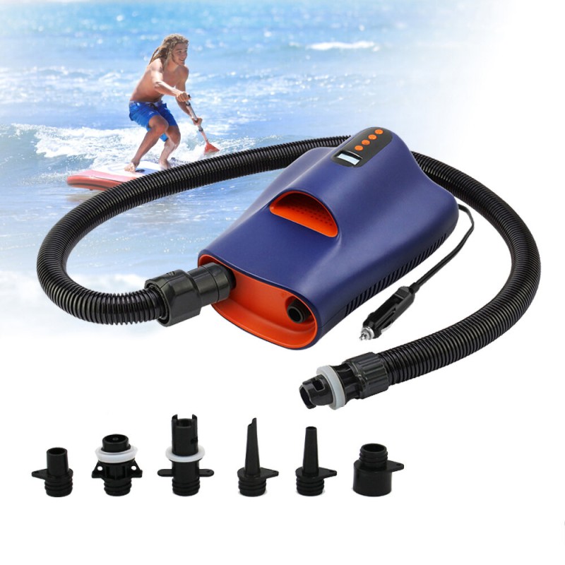 20PSI 12V Portable Electric Air Pump with 7 Nozzles LCD Digital Electric Pump for Inflatable Boats Surf Boats Inflatable Pumps