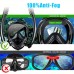 Double Tube Waterproof Anti-fog Goggles 180° Panoramic Full Face Swimming Goggles Fully Dry Snorkel Goggles for Diving