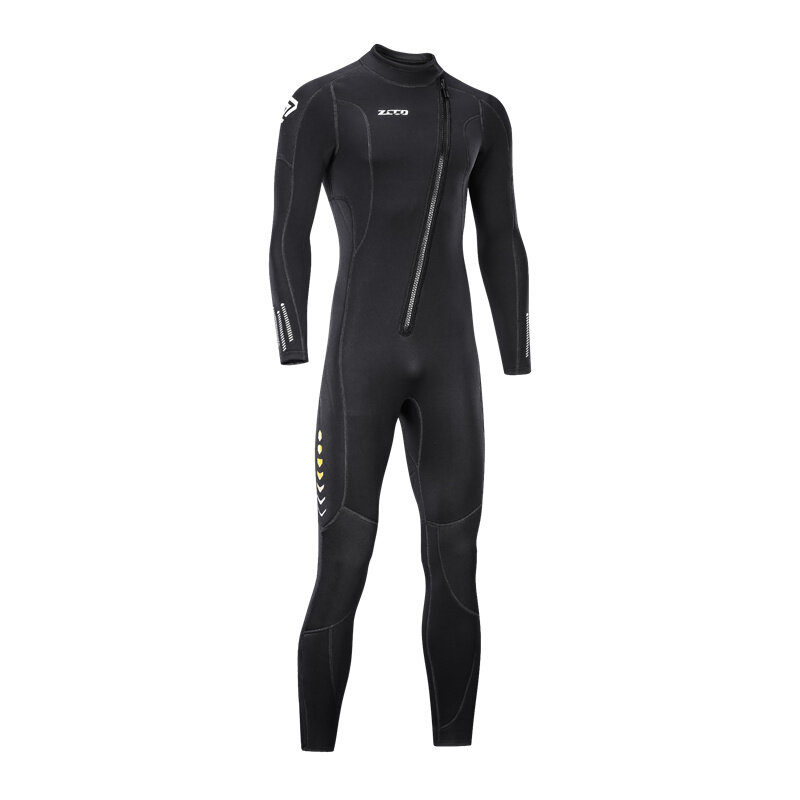 ZCCO 3mm Front Zipper Wetsuit  Neoprene Elastic Warm Swimming Surfing Snorkeling Long Sleeves Diving Suit Full Body Jumpsuit Water Sport Swimwear