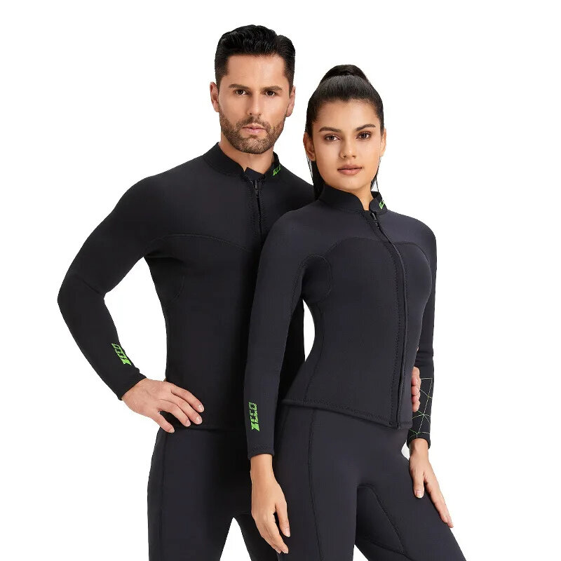 ZCCO 3mm Warm Neoprene Diving Wetsuit Back Zip Wetsuits Split Long Sleeves Thermal Swimsuit for Deep Surfing Swimming Snorkeling Water Sports