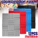 12Pcs Soundproof Foam Panels Noise Reduction Flame Retardant Acoustic Panels Tiles 25*25*5CM for Studio KTV Sound Insulation