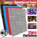 12Pcs Soundproof Foam Panels Noise Reduction Flame Retardant Acoustic Panels Tiles 25*25*5CM for Studio KTV Sound Insulation