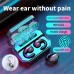 A99 TWS Wireless Headphone Bluetooth Earphone Earclip Design LED Power Display Emergency Power Bank Touch Control Sports Headphones with Mic