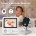 Guudgo LS-BM1 2.8 inch IPS Screen Wireless Video Baby Monitor with PTZ Camera Night Vision Temperature Battery Monitoring Two Way Audio Talk Built-in 8 Baby Lullabies Home Safety Set