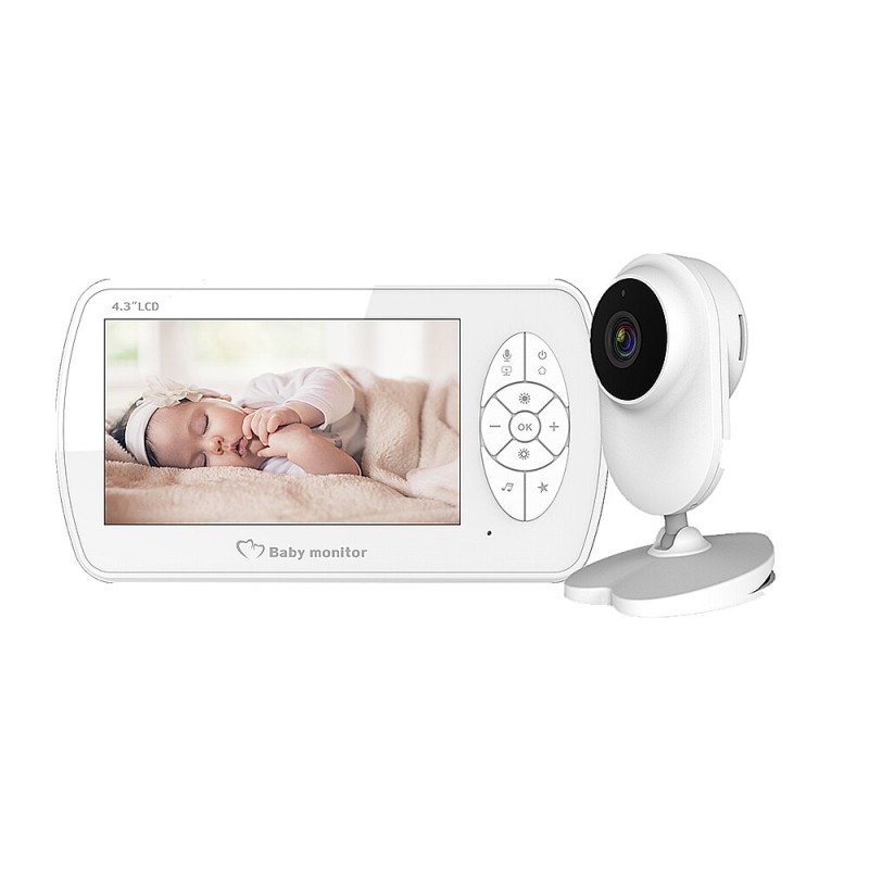 M520 1080P 4.3inch Baby Monitor Wireless Digital Monitor Temperature Monitoring 8 Lullabies Auto Night Vision Two-way Talk Mini Baby Watcher Camera Device