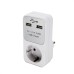 16A 3680W Dual USB Port EU Plug Socket Outlet Power Adapter Converter 230V