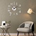 50-60CM/100-120CM 3D Vintage DIY Silent Mirror Wall Clock For Home Art Decor