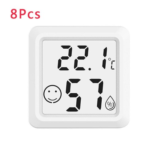 8Pcs Mini Indoors Thermometer Hygrometer High-precision Electronic Temperature Humidity Meter Digital Display Wall-mounted Home