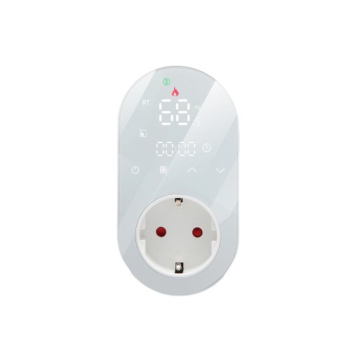 Tuya WiFi 16A Digital Thermostat Outlet EU Plug Touch Screen Timing Dual Temperature Controller Wireless APP Monitoring Voice Control Work with Alexa Google Home