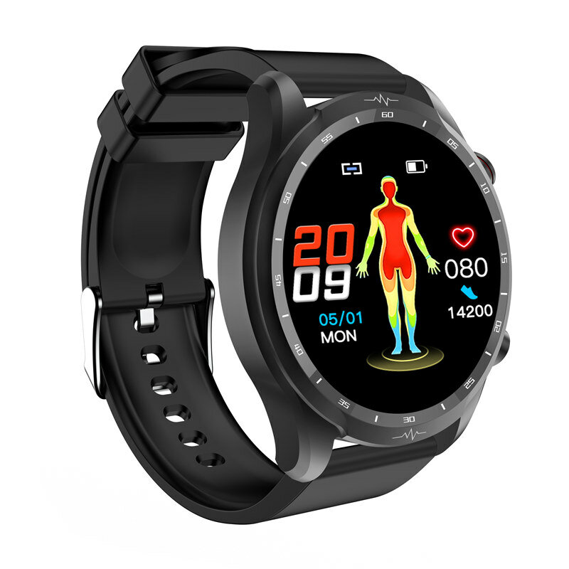 E430 1.39 inch HD Touch Screen Non-invasive Blood Sugar ECG Health Blood Pressure Temperature Measurement Sport Smart Watch