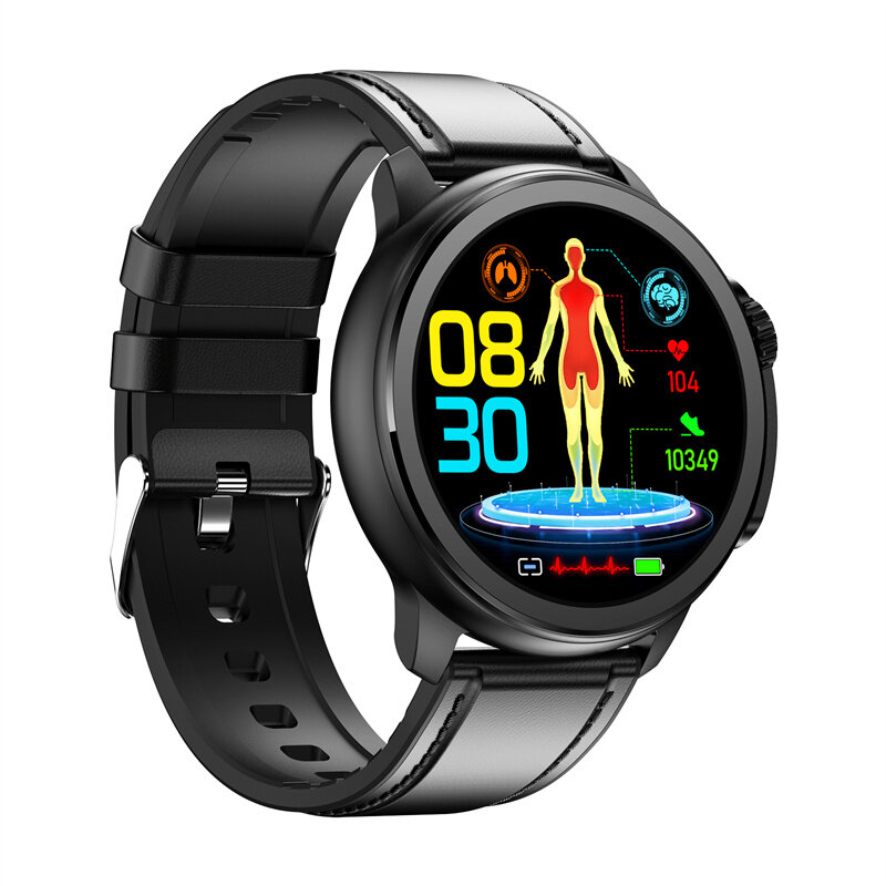 ET481 1.43 inch AMOLED HD Screen ECG Blood Composition Non-invasive Blood Glucose Measurement HRV Function AI Medical Diagnosis Metto SOS Emergency Call Heart Rate Blood Pressure SpO2 Monitor Sleep Monitoring Multi-sport Modes IP68 Waterproof Smart W
