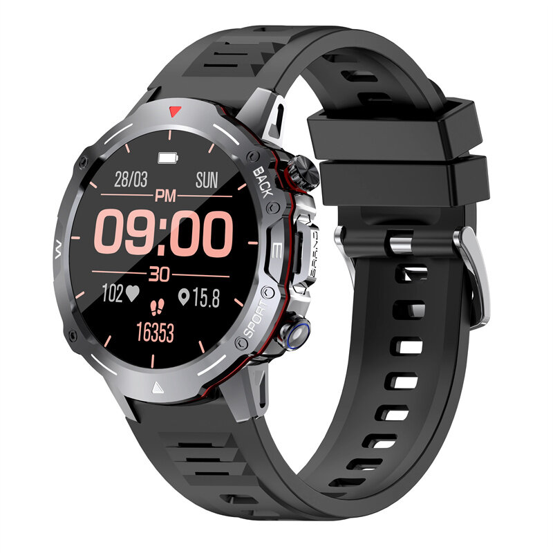 G102 1.39inch HD Screen bluetooth Call Heart Rate Blood Pressure SpO2 Monitor Sleep Monitoring Multi-sport Modes Music Playback IP67 Waterproof Smart Watch