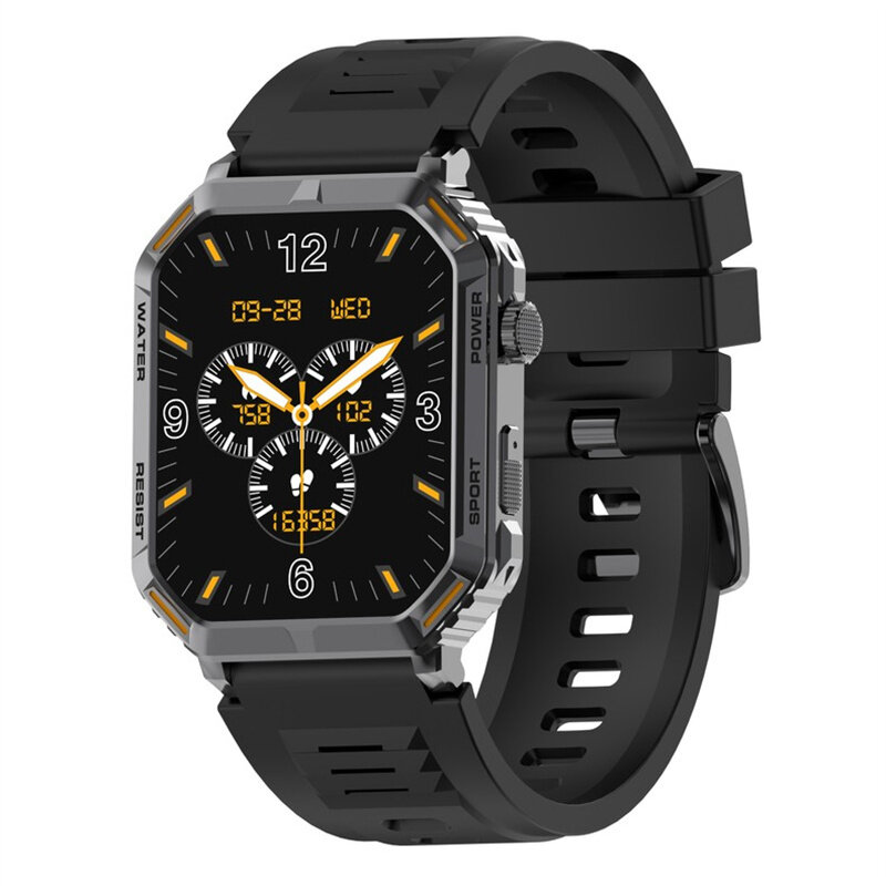 G106 1.96inch HD Screen bluetooth Call Heart Rate Blood Pressure SpO2 Monitor Sleep Monitoring Multi-sport Modes Music Playback IP67 Waterproof Smart Watch