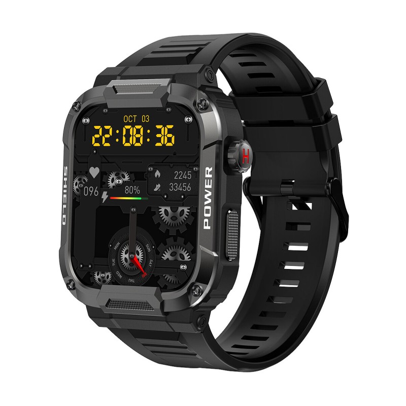 MK66 1.85 inch HD Screen bluetooth Calling Heart Rate Blood Pressure SpO2 Monitor IP68 Waterproof Outdoor Three-proofing Smart Watch