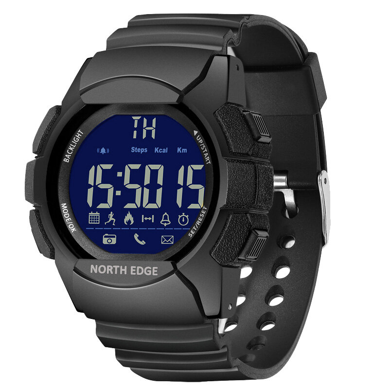 NORTH EDGE AK 100M Waterproof Stopwatch Pedemeter Remote Camera LED Backlit Electronics Display Digital Watch Outdoor Sport Smart Watch