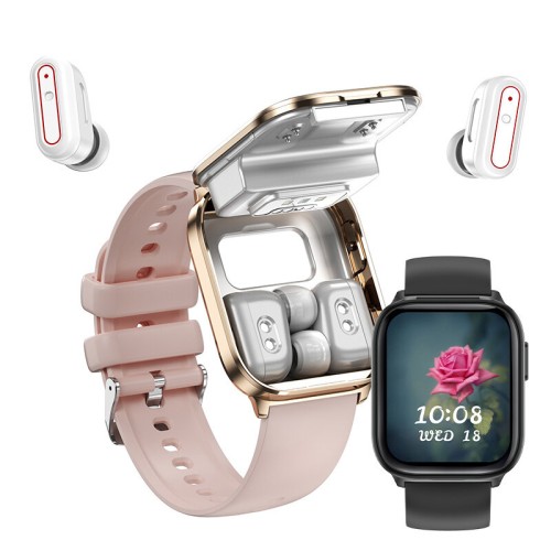X9 1.85inch HD Screen TWS bluetooth Earphone Call Hall Switch Control Heart Rate Blood Oxygen Monitor NFC Function Sleep Monitoring Multi-sport Modes Music Playback IP67 Waterproof Smart Watch