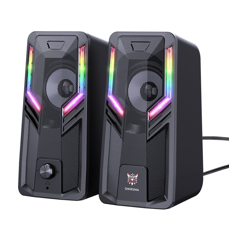 ONIKUMA G6 Computer Speaker 5W*2 Multimedia Speaker with 2.0 Channel HIFI Sound 360° Surround Sound RGB Light