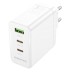 BOROFONE BN12 PD65W 3-Port USB PD Charger USB-A+2USB-C PD QC3.0 Fast Charging Wall Charger Adapter EU Plug for iPhone 15 14 13 for Huawei Mate60 Pro for Xiaomi 13pro for Samsung Galaxy Z Flip4